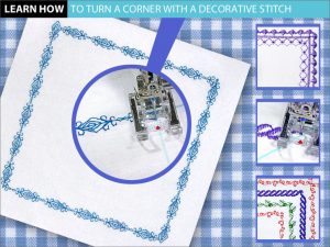 Decorative-Stitch-Turning Corners from Janome